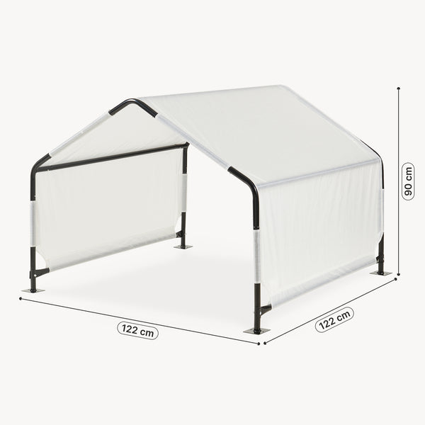 Honden tent Valevali 122x122x90 cm zwart en wit [en.casa] 