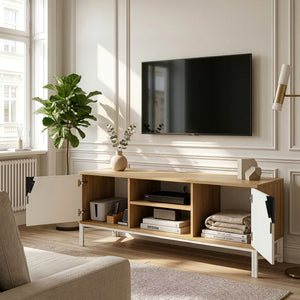 Tv-kast Kerrköndam 120x40x46 cm Eikenlook/Wit [en.casa]