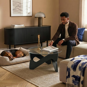 Table basse Reypio Ø70 x 35 cm noir / gris [en.casa]