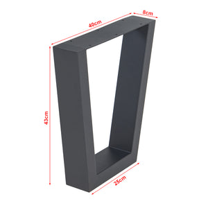 Lot de 2 pieds de table Lalling acier noir [en.casa]