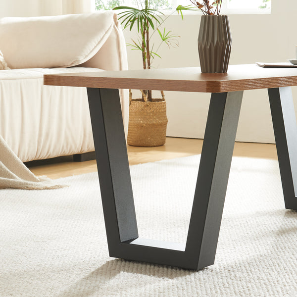 Lot de 2 pieds de table Lalling acier noir [en.casa]