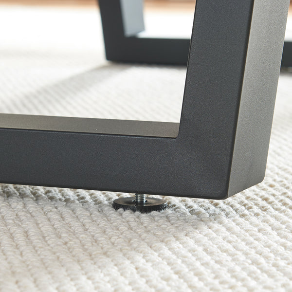 Lot de 2 pieds de table Lalling acier noir [en.casa]