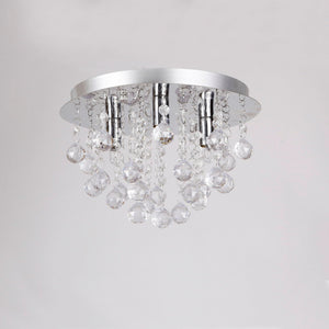 Plafondlamp Trio met kristallen 20xØ28 cm chroom 3xG9