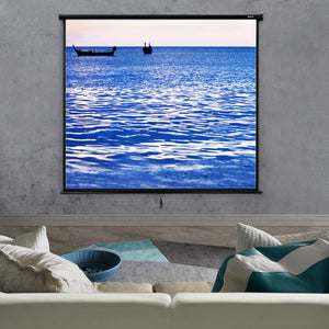 [in.tec] Écran de Projection Déroulable avec Boîtier en Acier Cinéma à la Maison 113 Pouces Polyester et PVC