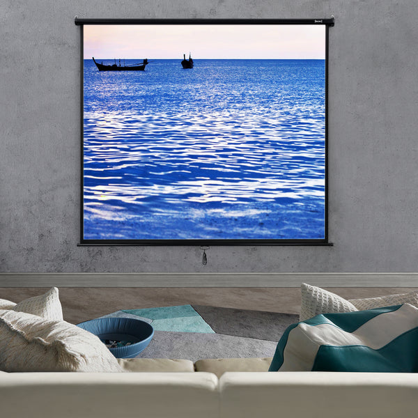 [in.tec] Écran de Projection Déroulable avec Boîtier en Acier Cinéma à la Maison 113 Pouces Polyester et PVC