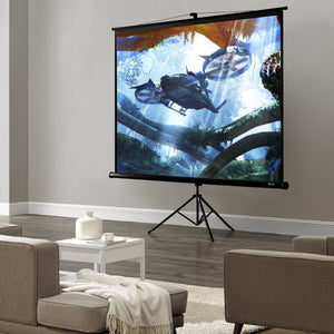 [in.tec] Écran de Projection Portable avec Support Trépied Réglable en Acier HD 3D Compatible 113 Pouces