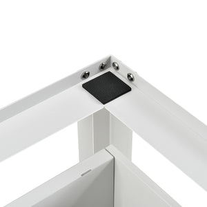 [en.casa] Kit de Superposition Intercalaire Lave-Linge Sèche-Linge Support de Lave-Linge Acier Aluminium Blanc 63 x 54 x 31 cm