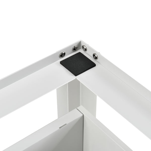 [en.casa] Kit de Superposition Intercalaire Lave-Linge Sèche-Linge Support de Lave-Linge Acier Aluminium Blanc 63 x 54 x 31 cm