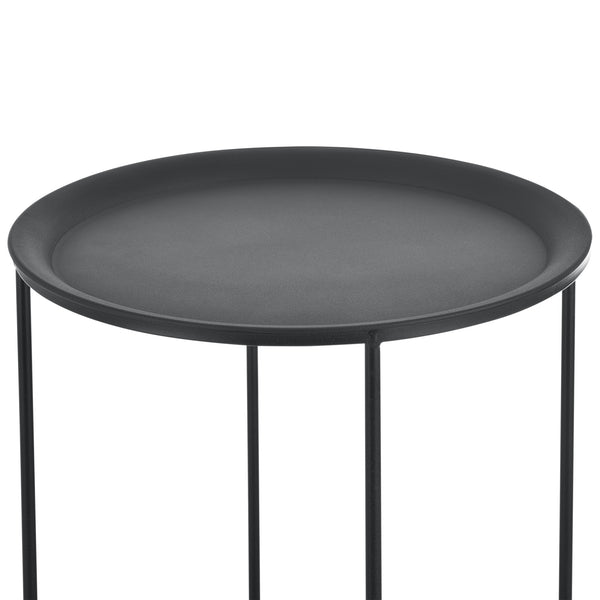 Set de 3 Tables Gigognes Morristown Métal Noir Tailles Différentes [en.casa]