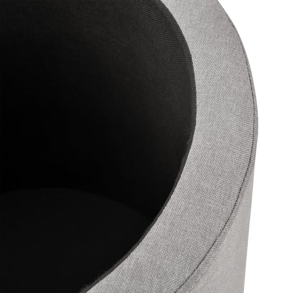 [en.casa] Table Basse Ronde avec Rangement Panneaux de Particules Textile Couleur Bois Gris 41 x 43 cm 