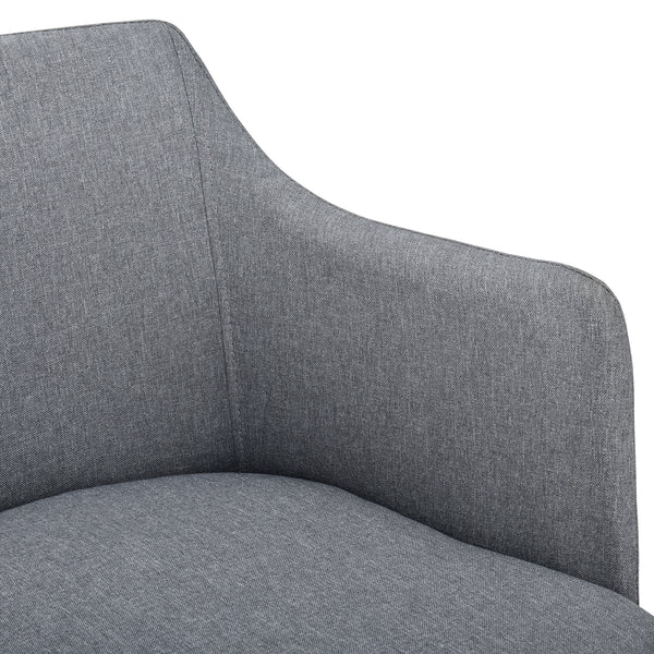 [en.casa] Fauteuil de Salon Rembourrée en Textile Chaise de Salle à Manger Pieds en Métal 76 x 52 x 53 cm Gris et Noir
