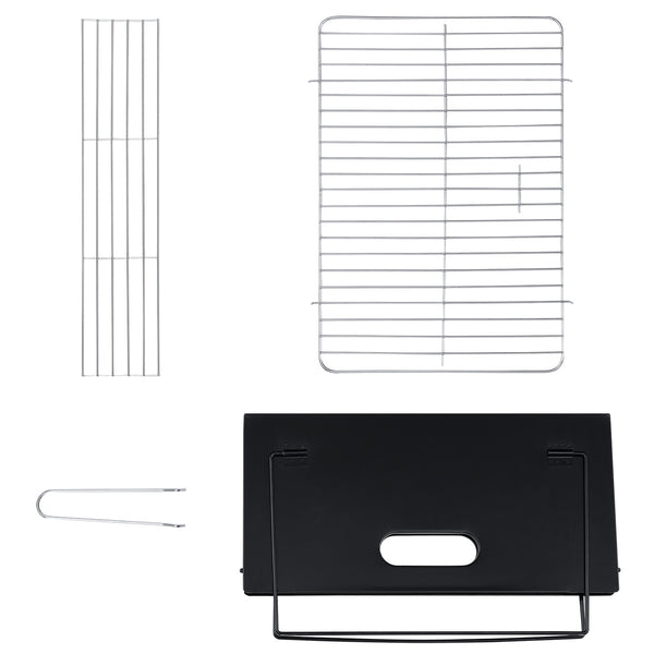 Barbecue BBQ Grille Pliable Portable avec Sac pour Camping Pique-Nique Plage Acier Noir 45 cm x 30 cm x 30 cm [pro.tec] 
