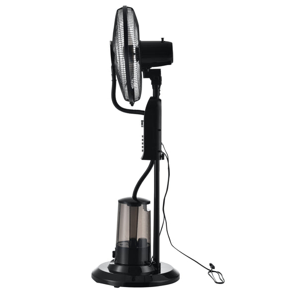 Ventilateur Humidificateur Silencieux sur Pied avec Minuteur Diamètre 40 cm Plastique 125 cm Noir [in.tec]