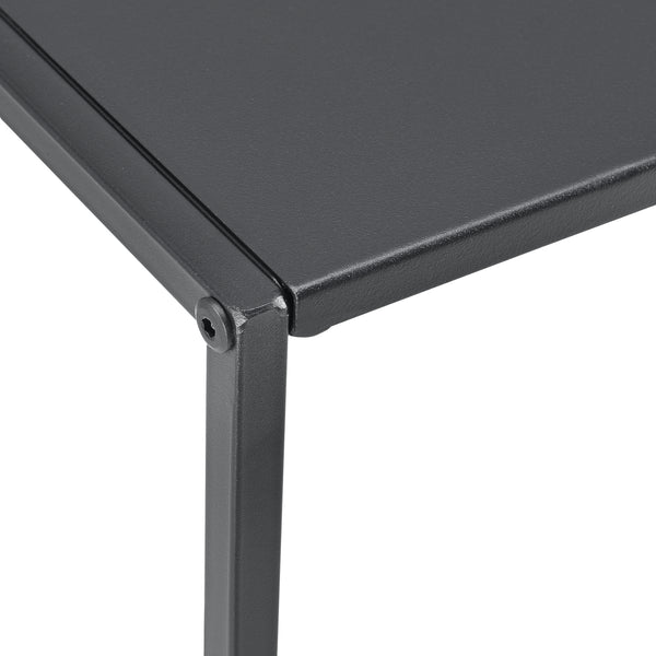 Lot de 2 Tables Basses Morsum Forme Carré Noir Mat [en.casa]