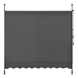 Brise-Soleil Pare-Soleil Acier et Polyester Hauteur Variable Anthracite Gris [pro.tec]