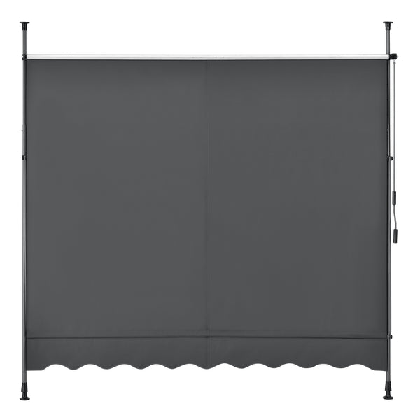 Brise-Soleil Pare-Soleil Acier et Polyester Hauteur Variable Anthracite Gris [pro.tec]