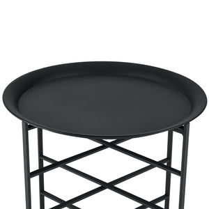 Table Basse Wiltz Plateau Amovible Métal 40 x 40 x 52 cm Noir [en.casa]