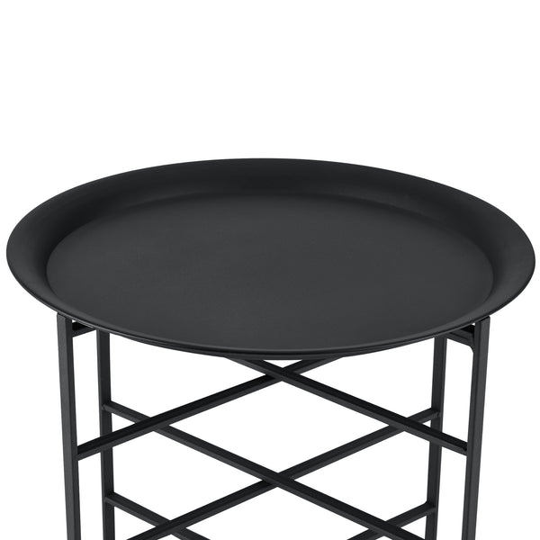 Table Basse Wiltz Plateau Amovible Métal 40 x 40 x 52 cm Noir [en.casa]