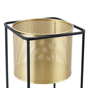 Lot de 2 Supports de Plante Mettet Noir Doré [en.casa]