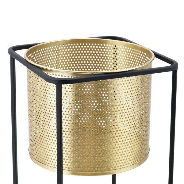 Lot de 2 Supports de Plante Mettet Noir Doré [en.casa]