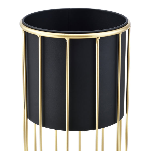 Set de 2 Supports de Plante Mortsel Doré Noir [en.casa]