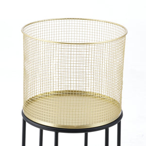 Lot de 2 Supports de Plantes Merelbeke Noir Doré [en.casa]