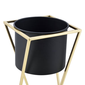 Lot de 2 Supports de Plantes Mons Doré Noir [en.casa]