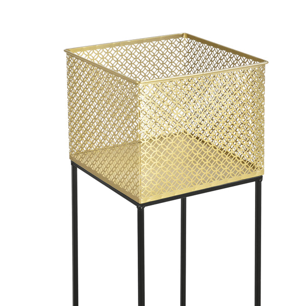 Set Cache-Pot Juprelle Métal Tailles Différentes Noir Doré [en.casa]