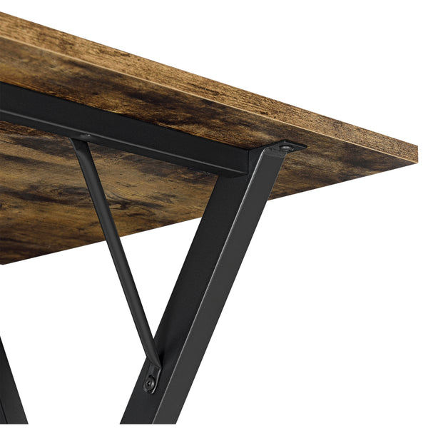 Table de Salle à Manger Arboga 120 x 60 x 75 cm Effet Bois Foncé Noir [en.casa]