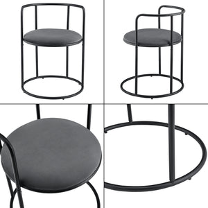 Salontafel Alvkarleby met 2 stoelen 3-delig zwart
