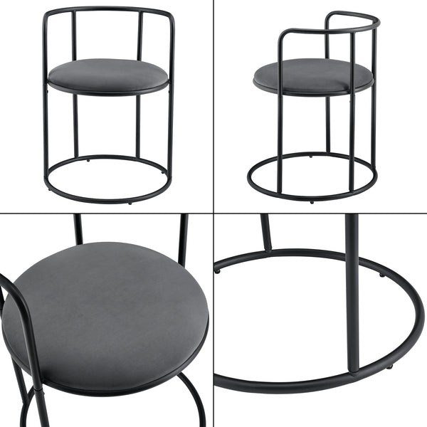 Salontafel Alvkarleby met 2 stoelen 3-delig zwart