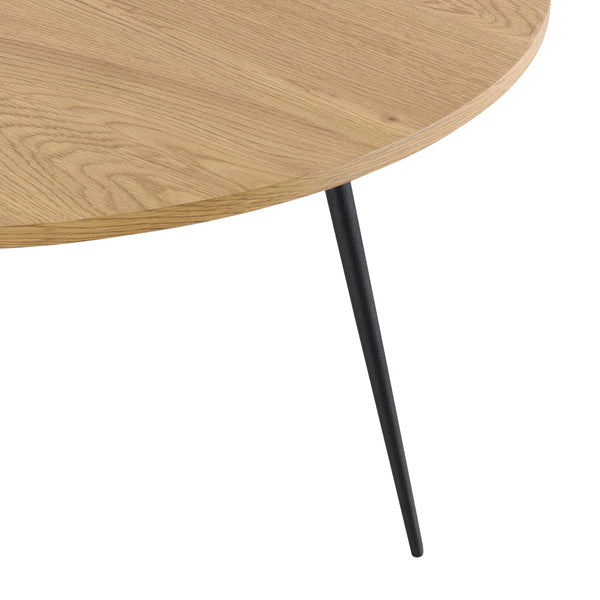 Table Basse Stylée de Salon Table d'Appoint Ronde avec Pieds Solides en Acier Capacité de Charge 15 kg MDF 40 x 80 cm Noir Chêne [en.casa]