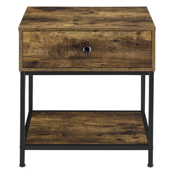 Bijzettafel Bjuv met lade 49x45x39 cm zwart en houtkleurig