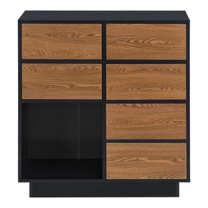Commode Krokom 88 x 80 x 30 cm Noir Effet Bois Foncé [en.casa]