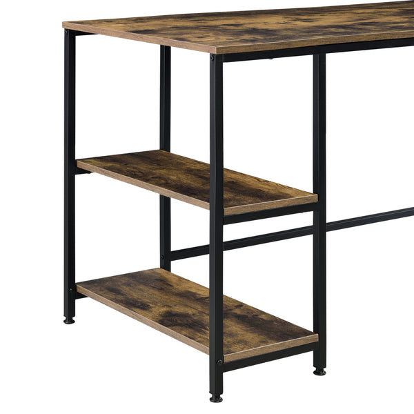 Bureau Vilhelmina 120x60x76,5 cm zwart en houtkleurig