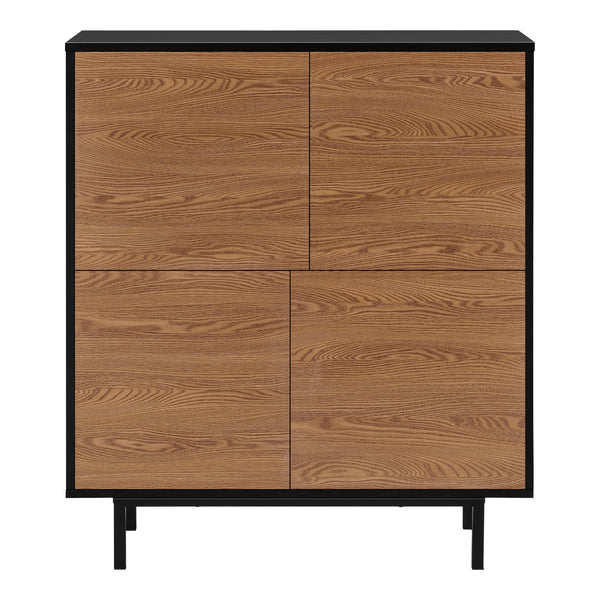 Commode Gnosjö 93x80x30 cm zwart en houtkleurig