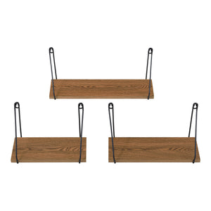 Wandrek Randers set van 3 zwart en houtkleurig