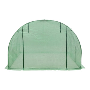 Serre de jardin tunnel Dornbirn en acier et polyéthylène 300 x 300 x 200 cm vert [en.casa]