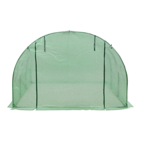 Serre de jardin tunnel Dornbirn en acier et polyéthylène 300 x 300 x 200 cm vert [en.casa]
