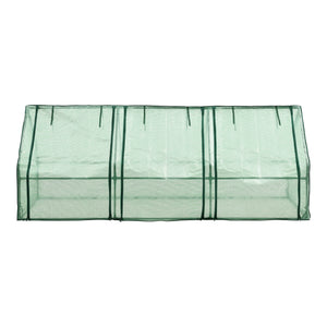 Châssis de jardin Höflein à 3 fenêtres en acier et polyéthylène 240 x 90 x 90 cm vert [en.casa]