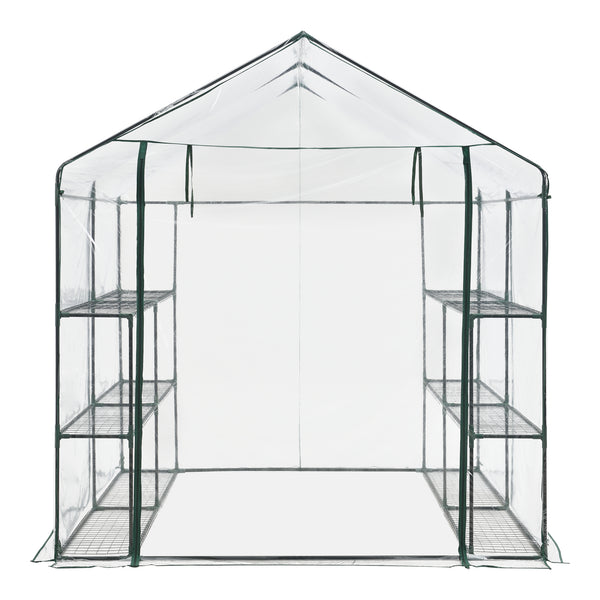 [en.casa] Tuinkas Grünau met 12 planken 200x200x220 cm transparant