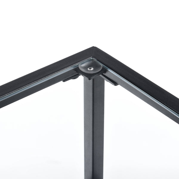 Bijzettafel Norrtälje met plank glas 55x45x45 cm zwart