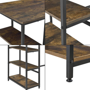 Bartafel Växjö met 3 planken 109x60x100 cm zwart houtkleurig