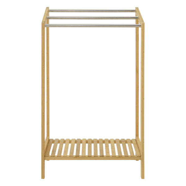Porte-Serviettes sur Pied Kautokeino en Bambou 51 x 31 x 85 cm [en.casa]