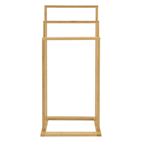 Porte-Serviettes sur Pied Rana en Bambou 40 x 24 x 82 cm [en.casa]