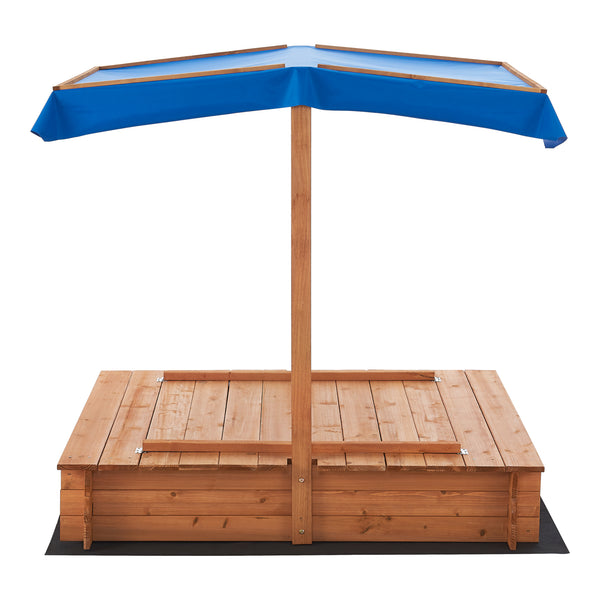 Bac à sable Kellenhusen en bois 120 x 120 x 120 cm [en.casa]