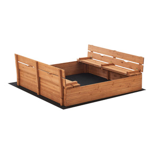[en.casa] Zandbak Campillos met bankjes 23,5x118x114 cm houtkleurig