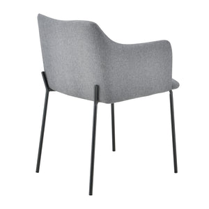 [en.casa] Fauteuil eetkamerstoel Krakau set van 2 donkergrijs zwart