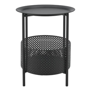 Petite table ronde Kruibeke métal 45 x 35 cm noir [en.casa]
