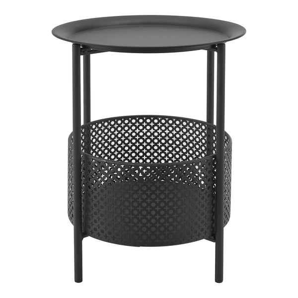 Petite table ronde Kruibeke métal 45 x 35 cm noir [en.casa]